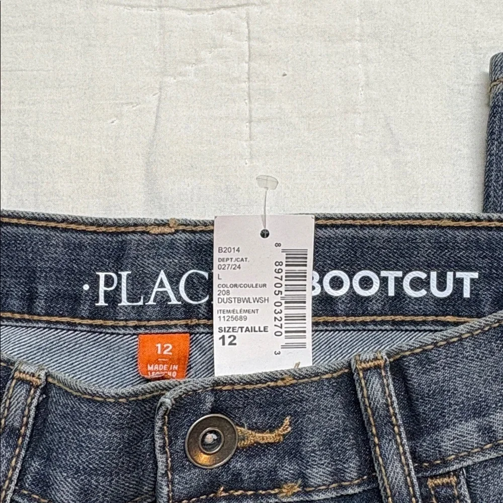 The Children's Place Boys Bootcut Jeans Size 12‎ Denim Blue Adjustable Waist